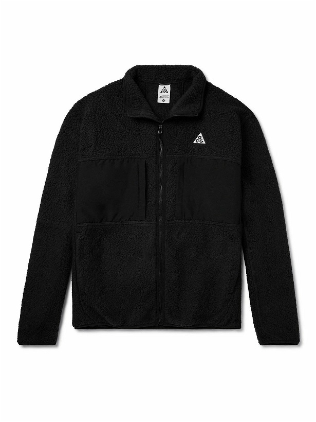 Photo: Nike - ACG Arctic Wolf Logo-Embroidered Polartec® Fleece Zip-Up Sweatshirt - Black