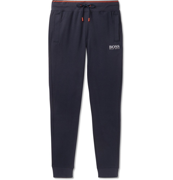 Photo: Hugo Boss - Slim-Fit Tapered Cotton-Jersey Sweatpants - Navy