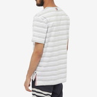 Thom Browne Men's Striped Pocket T-Shirt in Pastel Grey