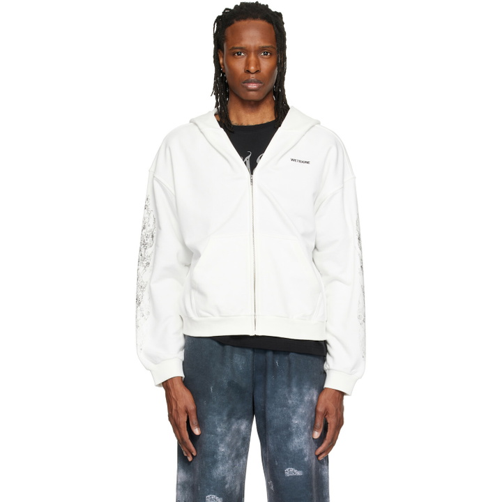 Photo: We11done White Lace 'WE11DONE' Zip-Up Hoodie