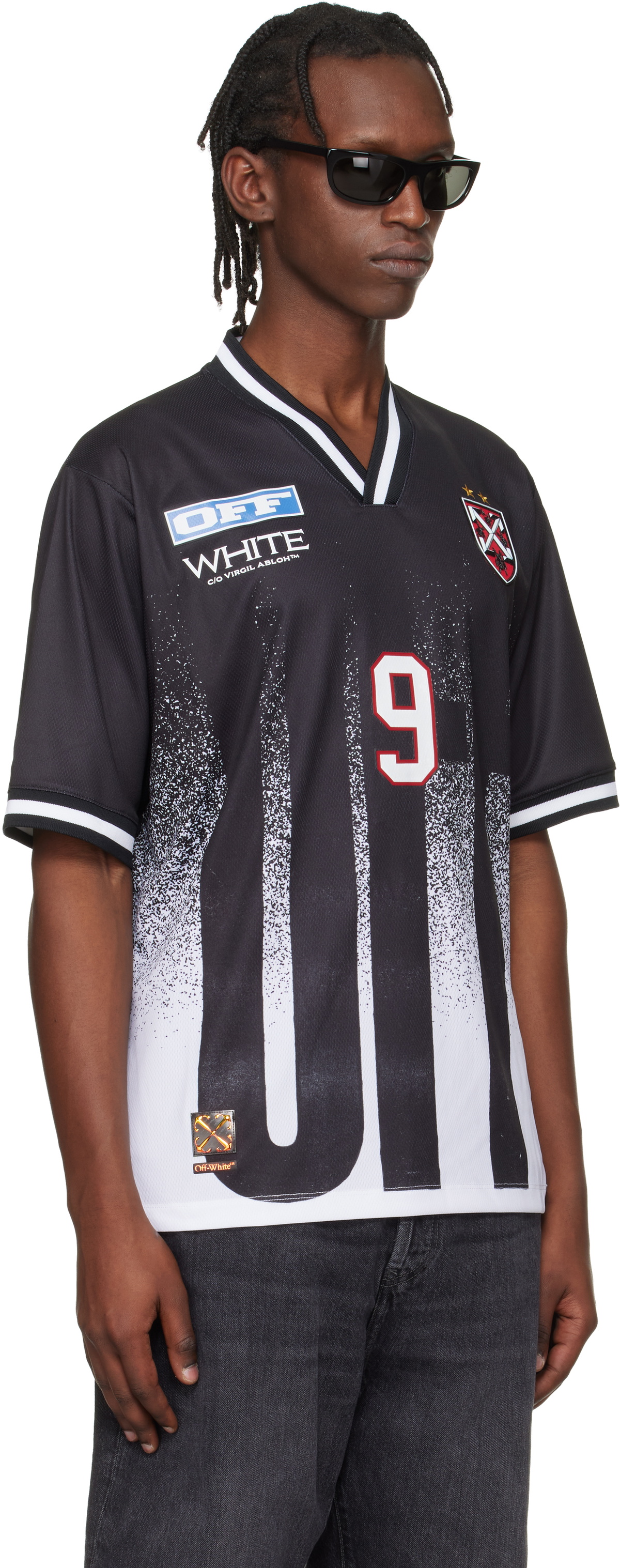 Off-White Black Big 'Off' Gradient Soccer Jersey