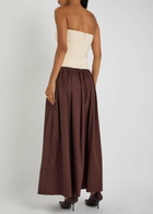 Esse Studios Strapless Cotton and Jersey Midi Dress Cream