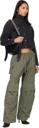 Alexander Wang Khaki Mid-Rise Articulated Pockets Cargo Pants