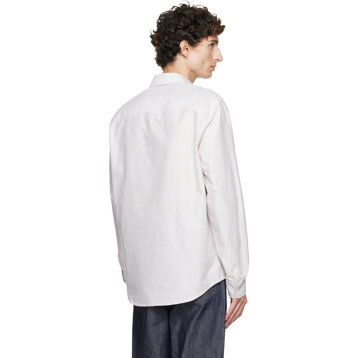 A.P.C. Beige & White New Greg Shirt