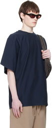 Hed Mayner Navy Embroidered-Logo T-shirt
