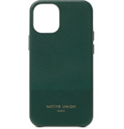 NATIVE UNION - Clic Heritage Textured-Leather iPhone 12 Mini Case - Green