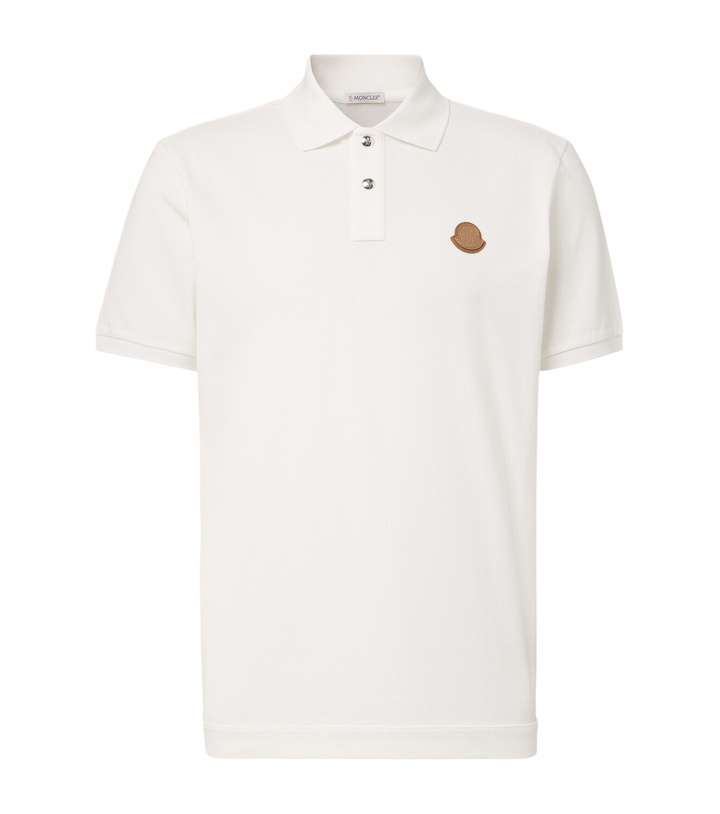 Photo: Moncler Leather-trimmed cotton piqué polo shirt