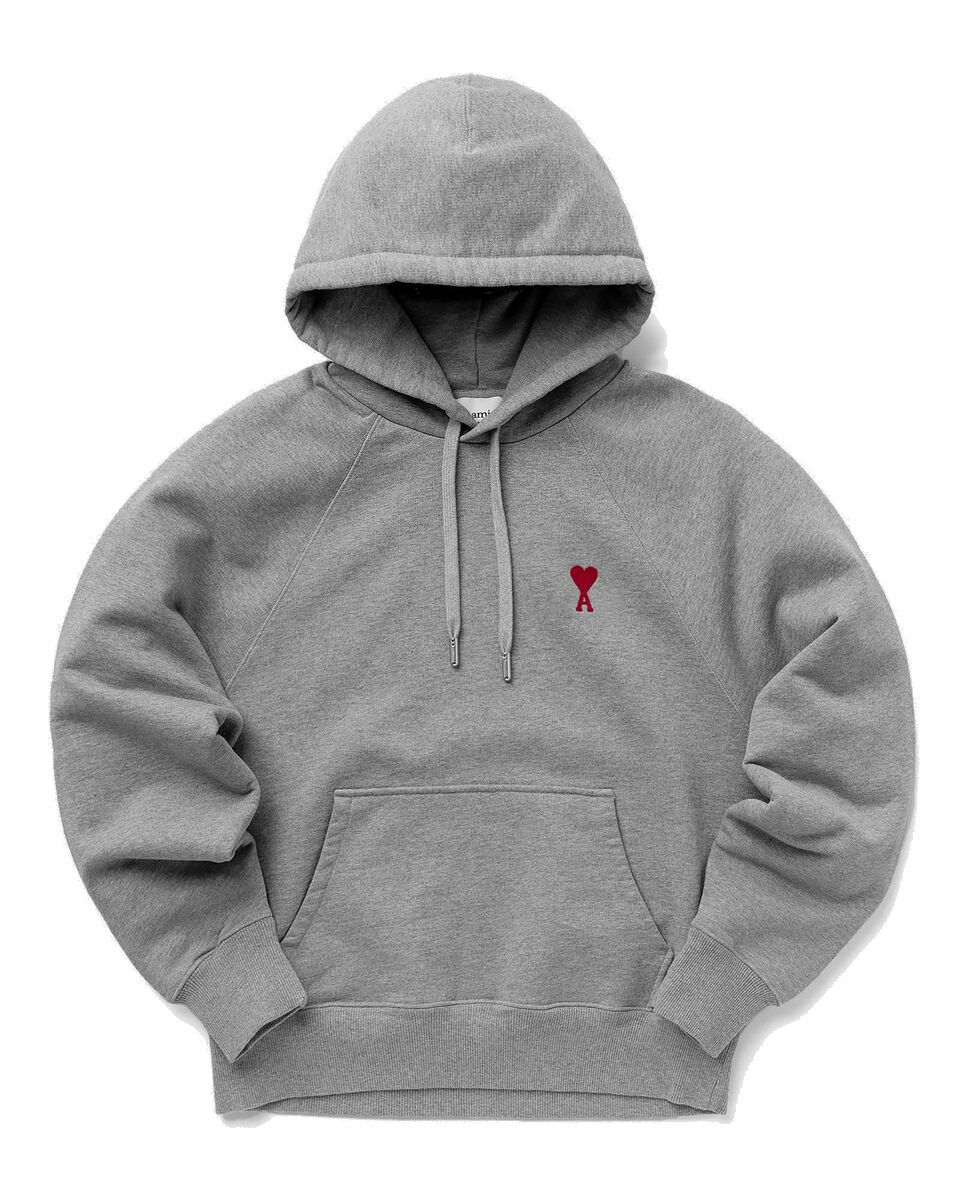 Ami Paris Ami De Coeur Hoodie Grey Mens Hoodies AMI