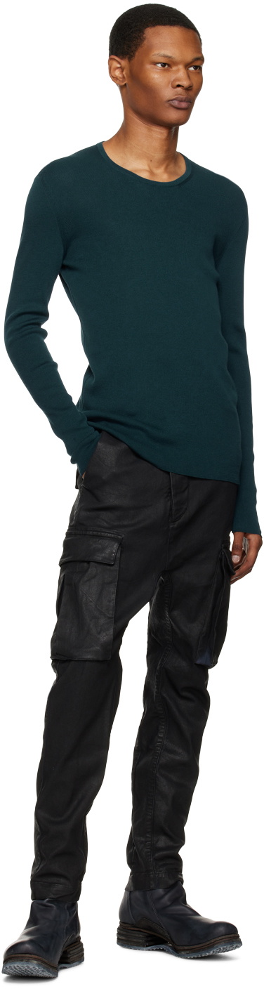 Label Under Construction Blue Ribbed Sweater