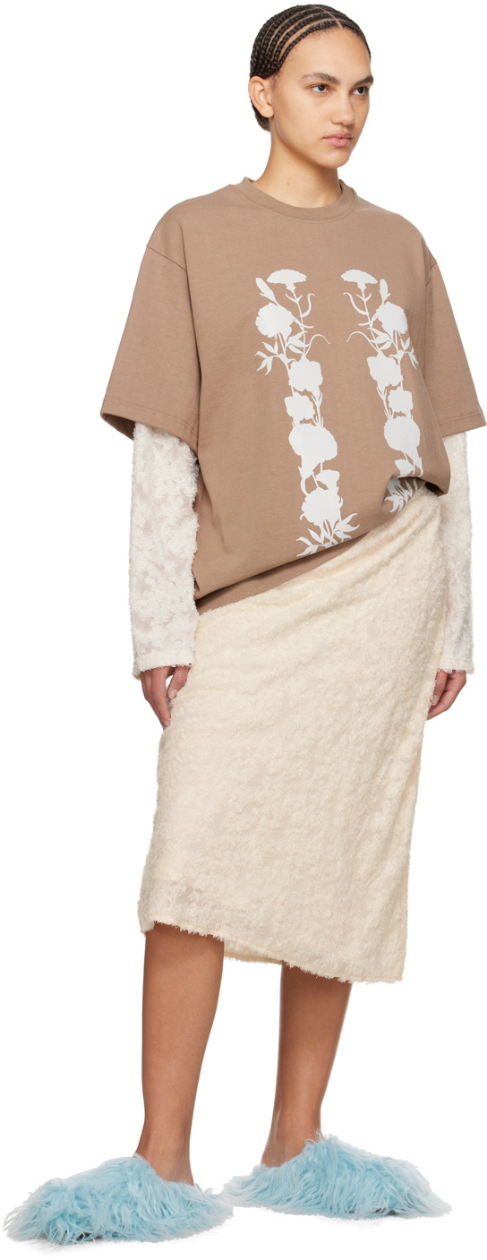 Song for the Mute Brown 'White Foliage' Long Sleeve T-Shirt