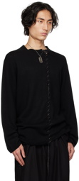 Yohji Yamamoto Black Lace-Up Sweater