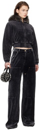 alexanderwang.t Black Velour Workwear Shearling Trim Jacket