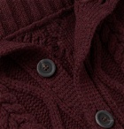 Anderson & Sheppard - Cable-Knit Merino Wool Cardigan - Burgundy