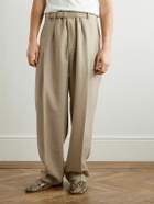 Jacquemus - Canevas Oversized Wide-Leg Pleated Belted Wool Suit Trousers - Neutrals