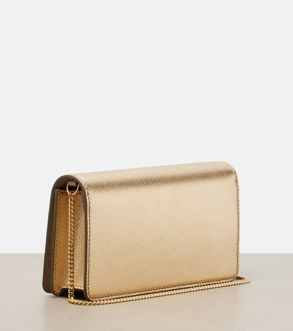 Valentino Garavani VLogo Mini metallic leather clutch