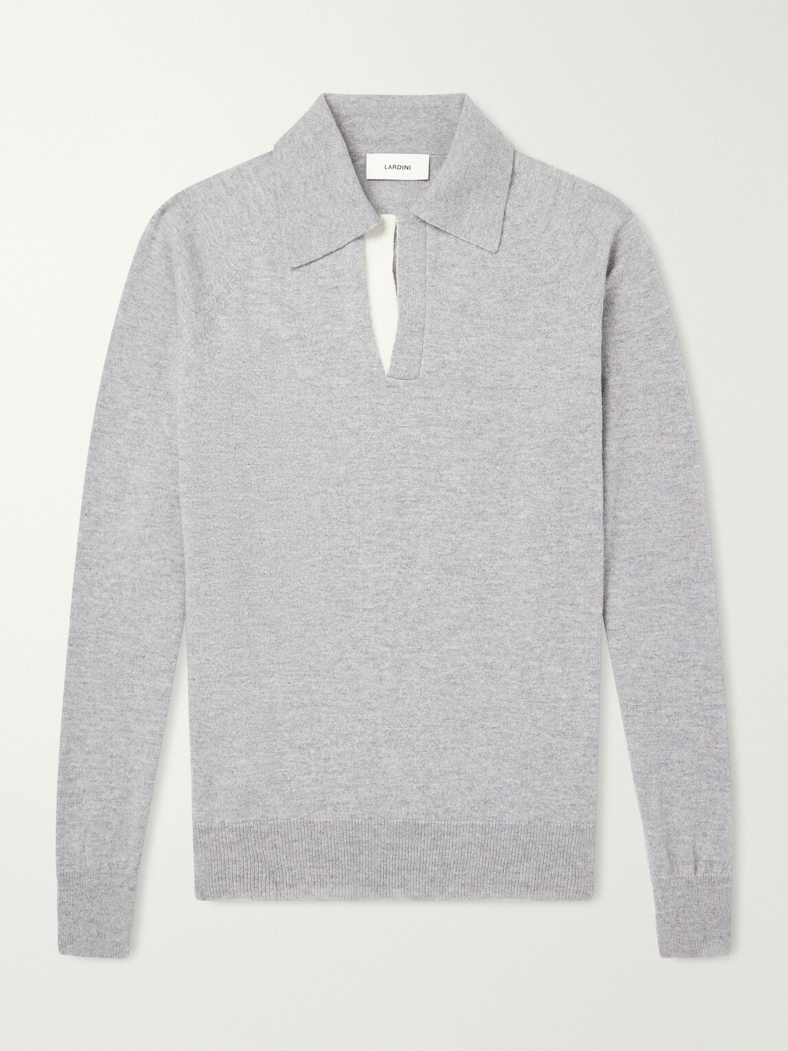 Lardini - Wool and Cashmere-Blend Polo Shirt - Gray
