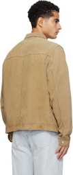 MM6 Maison Margiela Beige Trucker Faux-Suede Jacket