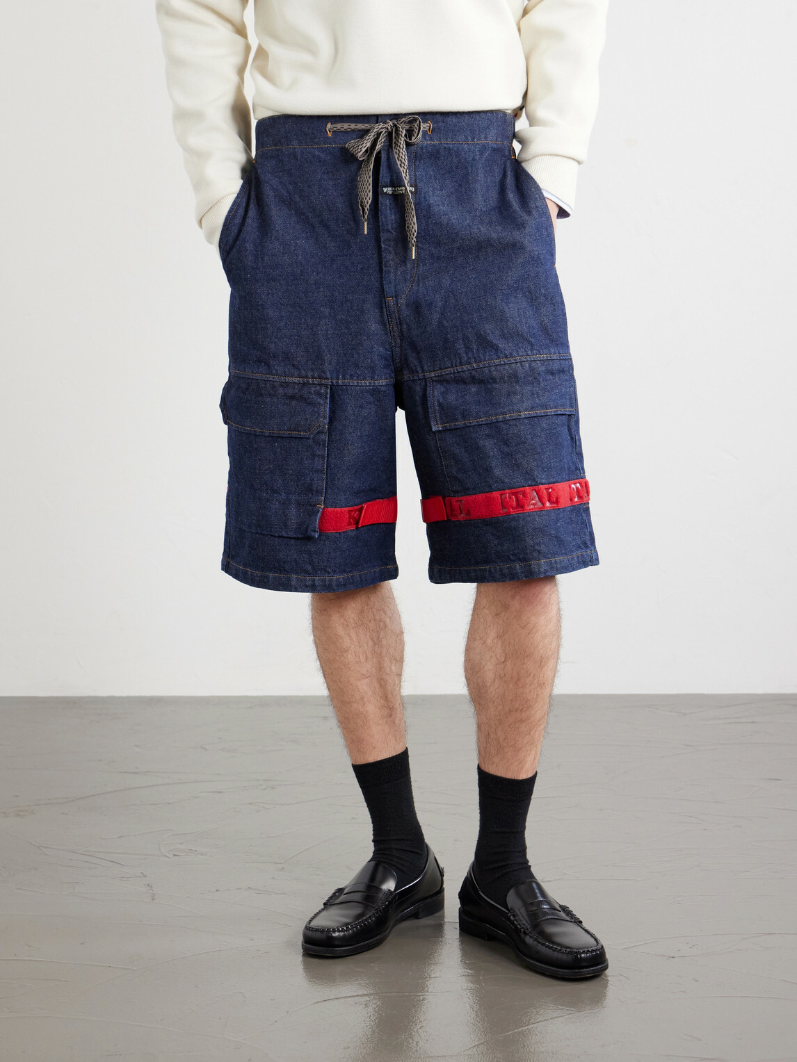 KAPITAL - Nouvelle Shuttle Straight-Leg Denim Shorts - Blue