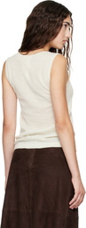 Lauren Manoogian Off-White Fine High V Shell Top