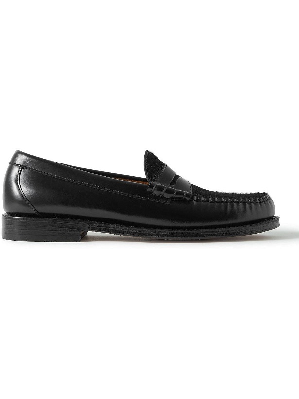 Photo: G.H. Bass & Co. - Weejuns Heritage Larson Calf Hair-Trimmed Leather Penny Loafers - Black