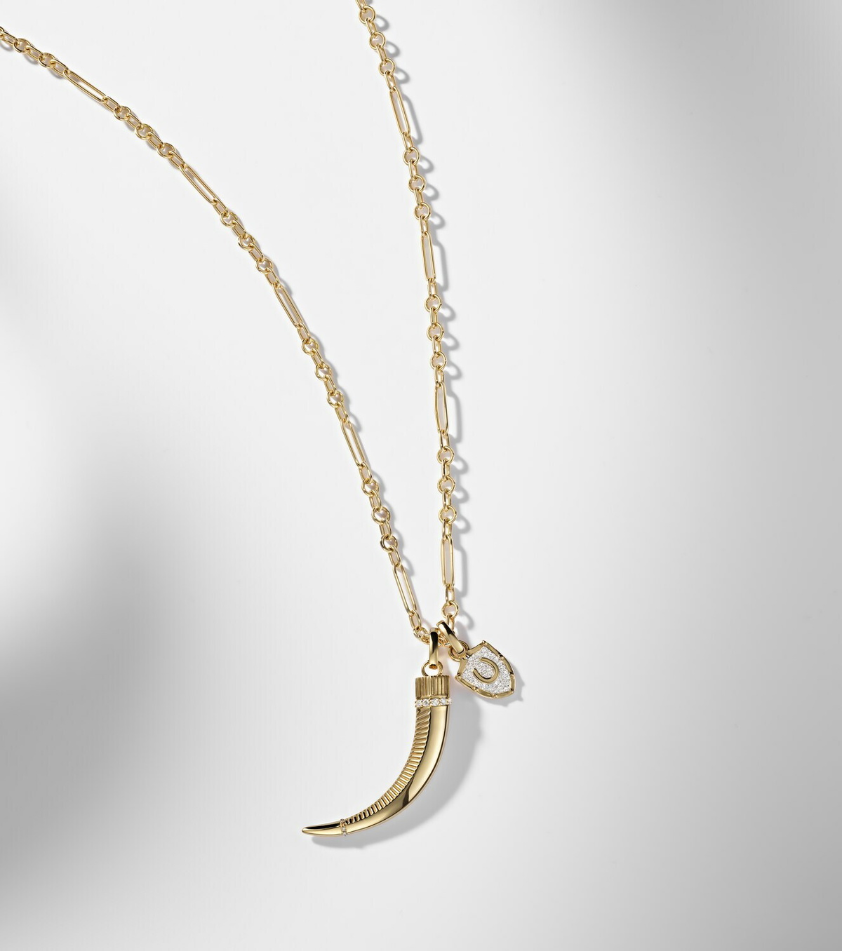 FoundRae Protection & La Loba Claw 18kt gold pendant necklace