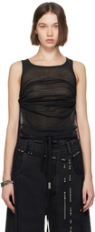 Ann Demeulemeester Black Mara Wrinkled Cropped Tank Top