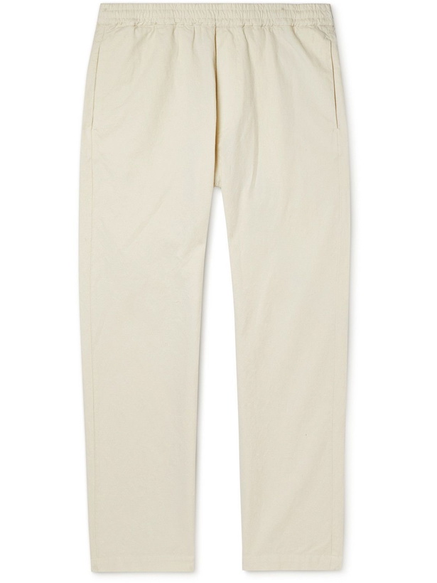 Photo: Barena - Bativoga Maestra Straight-Leg Stretch Cotton and Linen-Blend Trousers - Neutrals