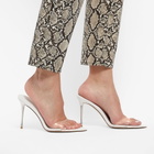 Femme LA Women's Azucar Slip On Heel in Ghost White Clear