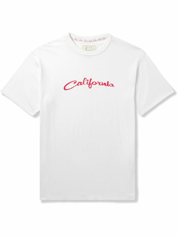 Photo: ERL - California Slim-Fit Printed Cotton-Jersey T-Shirt - White