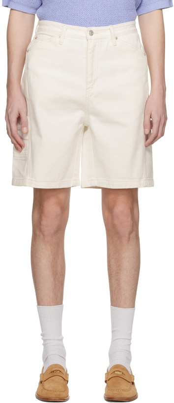 Photo: Dunst White Curved Denim Shorts