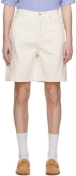 Dunst White Curved Denim Shorts