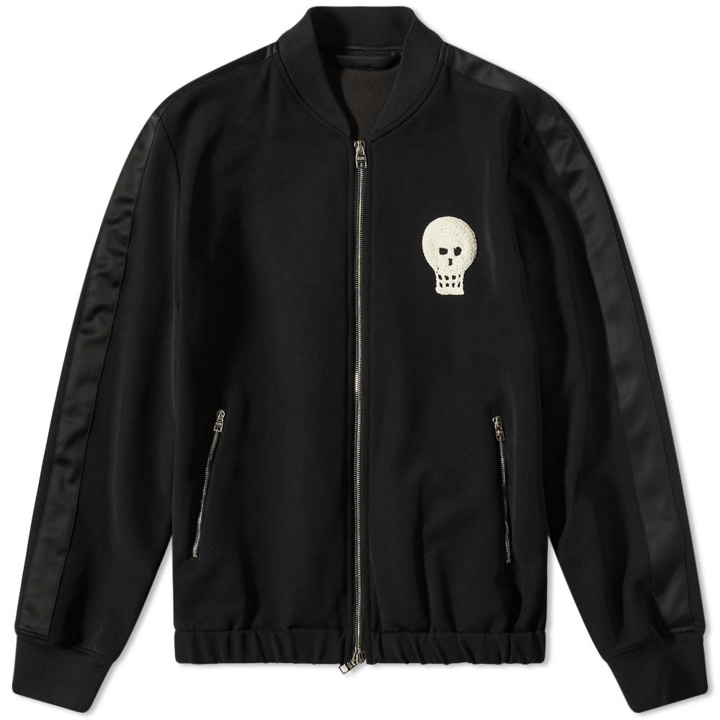 Photo: Alexander McQueen Striped Sleeve Skull Patch Track Jacket