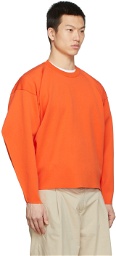 Rito Structure Orange Oversized Round Neck Sweatshirt