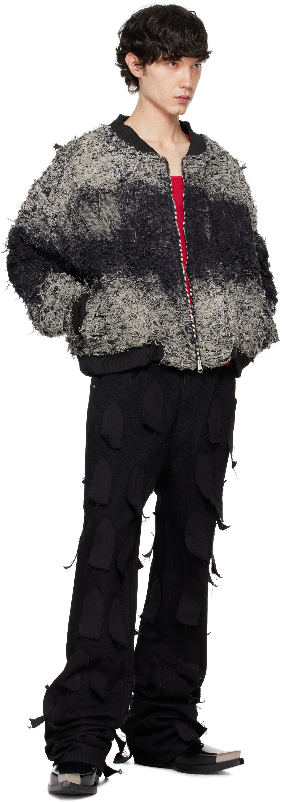 WHO DECIDES WAR グレー＆ブラック Husk ボンバー 【公式通販】