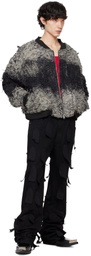 Who Decides War Gray & Black Husk Bomber Denim Jacket