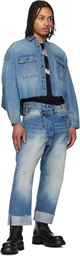 R13 Blue Cropped Denim Shirt