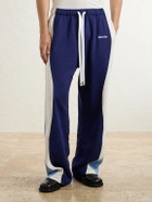 NAHMIAS - Ollie Wide-Leg Striped Cotton-Jersey Sweatpants - Blue