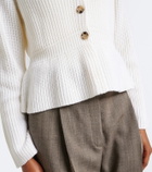 Jardin des Orangers Peplum wool and cashmere cardigan