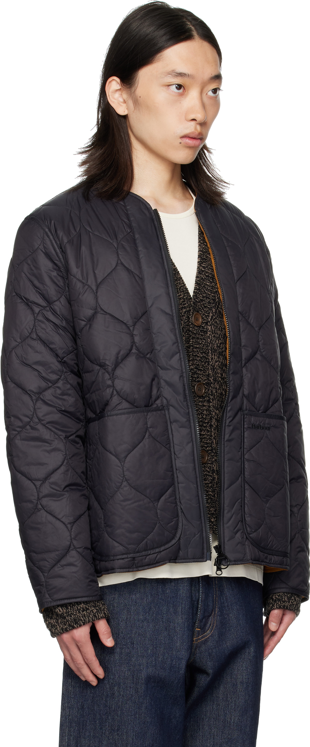 Barbour Black Re-Engineered Utility Liddesdale Quilted Jacket