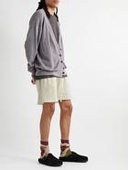 Les Tien - Yacht Straight-Leg Garment-Dyed Cotton-Jersey Drawstring Shorts - Neutrals