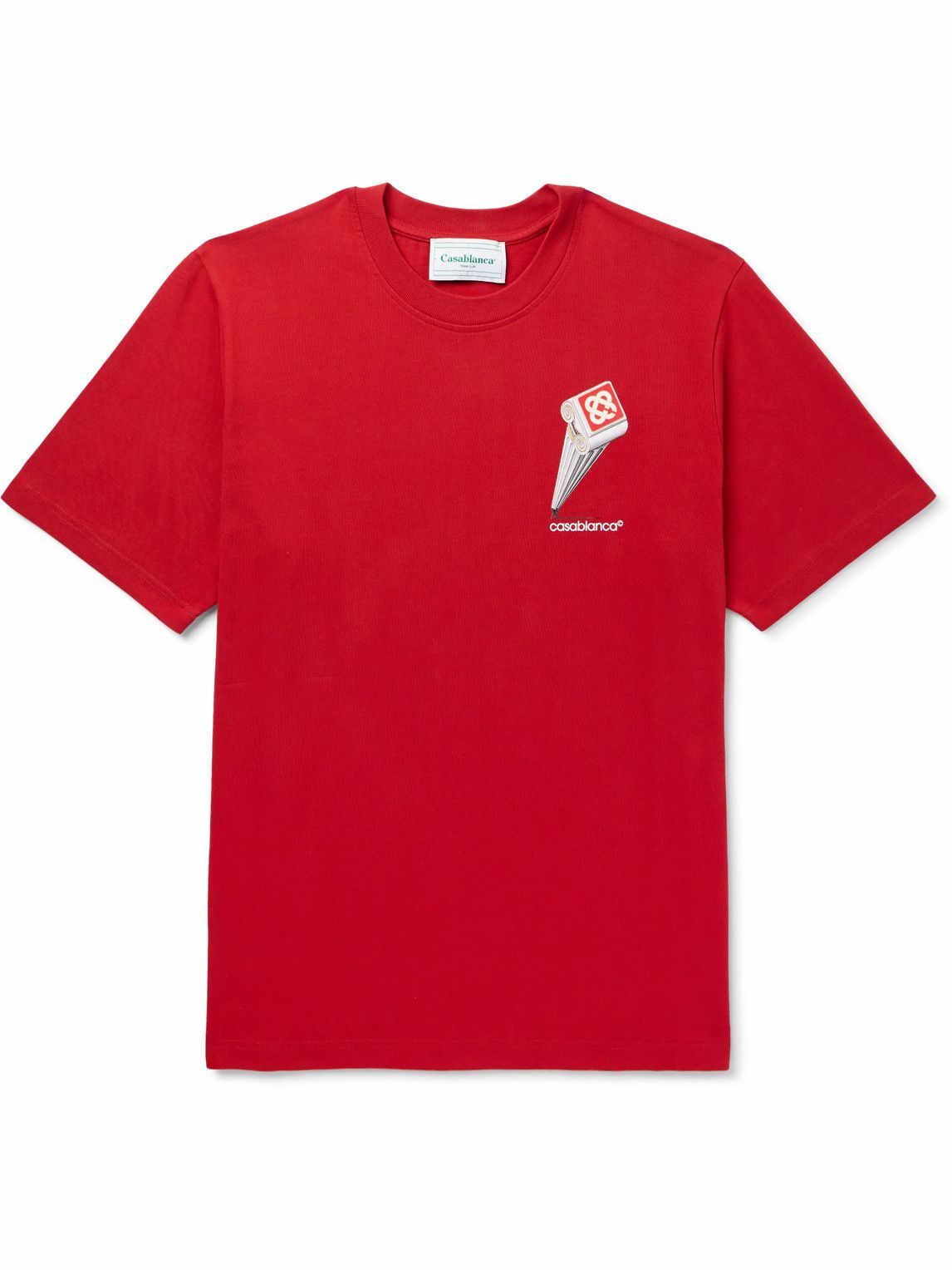 Casablanca - Logo-Print Organic Cotton-Jersey T-Shirt - Red Casablanca
