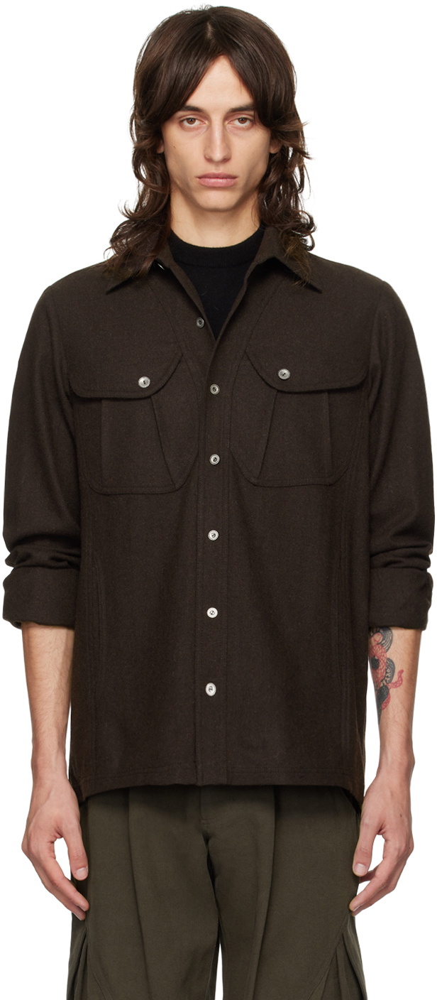 HYEIN SEO Brown Wool Pockets Shirt