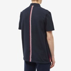 Thom Browne Men's Back Stripe Relaxed Fit Polo Shirt in Navy