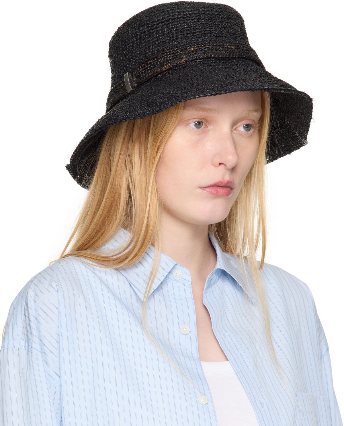 rag & bone Black Lela Rollable Bucket Hat