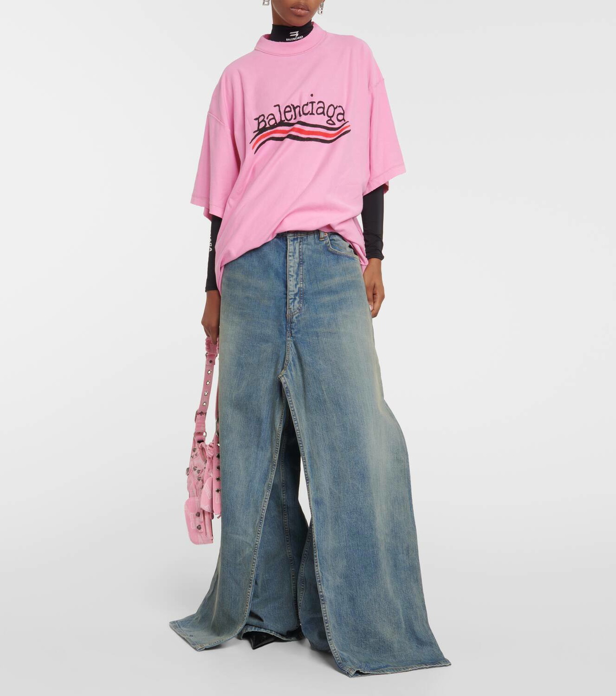 Balenciaga Double front effect denim pants Balenciaga