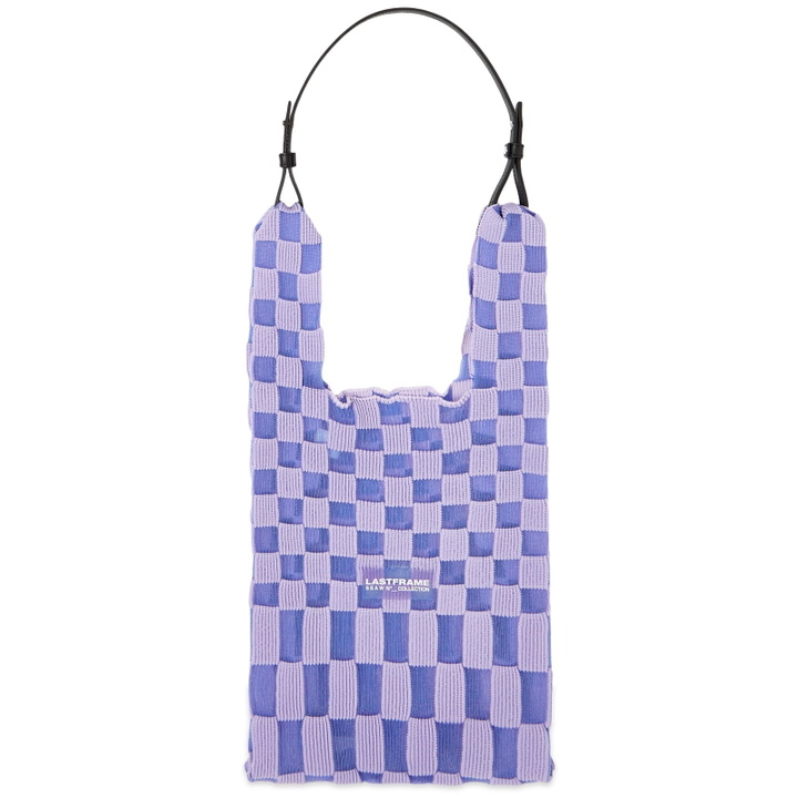 Photo: LASTFRAME Women's Sheer Ichimatsu Market Bag Medium in Lavender