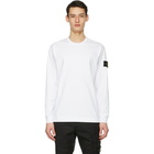 Stone Island White Cotton Long Sleeve T-Shirt