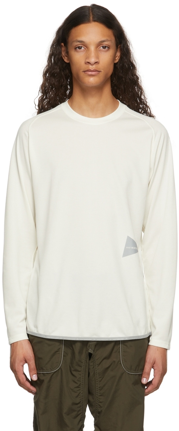 and Wander Off-White Power Dry Jersey Raglan Long Sleeve T-Shirt