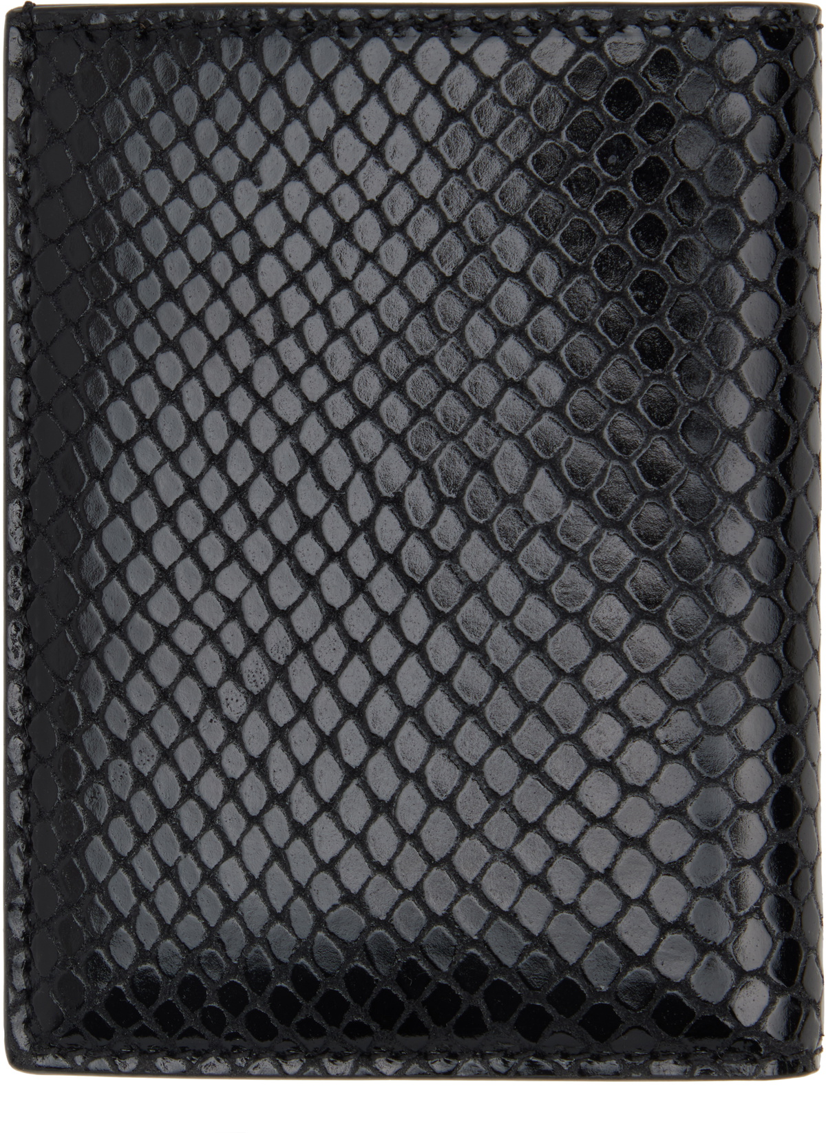 TOM FORD Black Printed Python Folding Card Holder