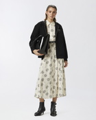 Pinko Long Shirt Dress In Swirl Print Twill Cream/Black